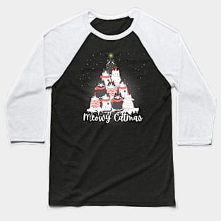 Meowy Catmas Tree Baseball T-Shirt